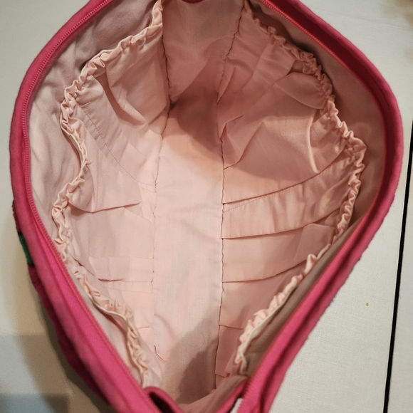 Vintage Mario Valentino Terry Cloth Pink and Blue Women's Cosmetic Bag, EUC - Picture 6 of 8